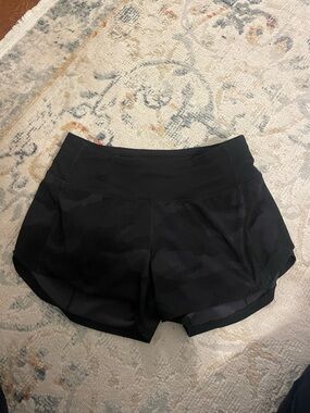 lululemon athletica Black Tonal Camo Women's Running Shorts
